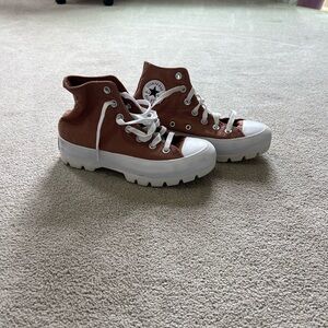 Converse High-Tops in Tan and White